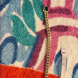 Gold Chain Bracelet with Black Stone